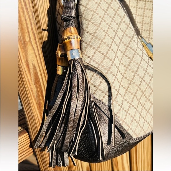 Gucci Jackie Diamanté Shoulder Bag Bamboo Tassels Gorgeous ✨ - Picture 4 of 13
